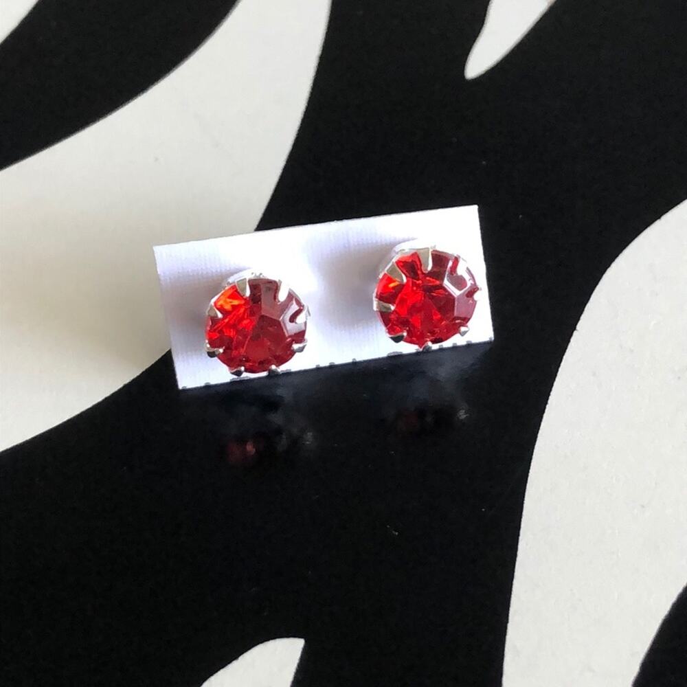 4 for $20 Red and Silver Stud Earrings